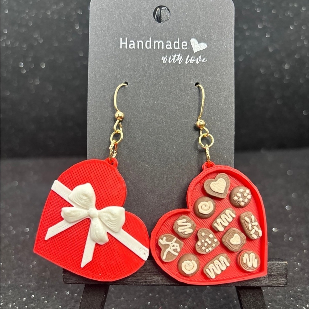 Red Heart Chocolate Earrings